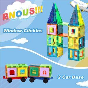 Magnetic Building Tiles for Kids,Educational Magnetic Stacking Blocks for kids